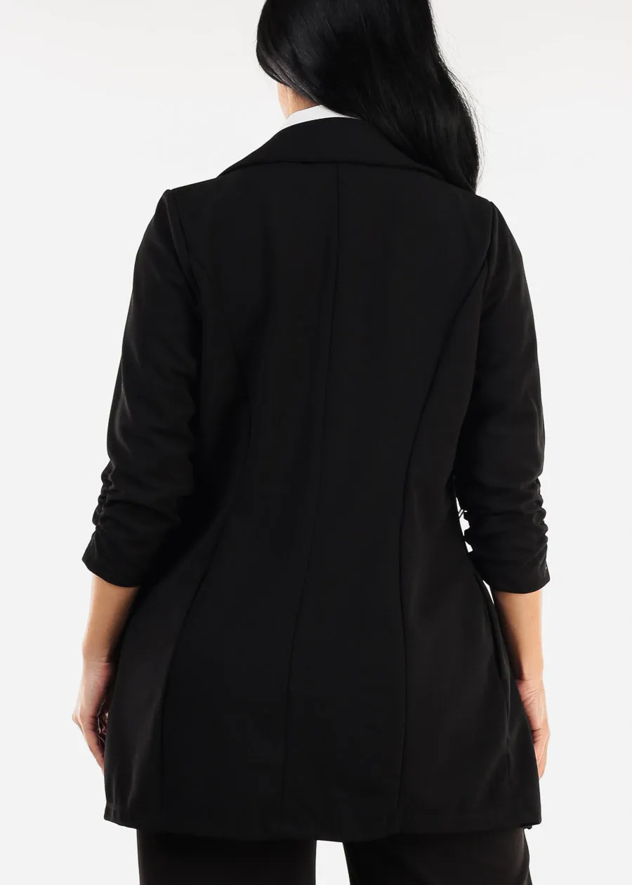 Formal Open Front Quarter Sleeve Black Blazer sold by Moda product image thumbnail 4