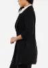 Formal Open Front Quarter Sleeve Black Blazer sold by Moda