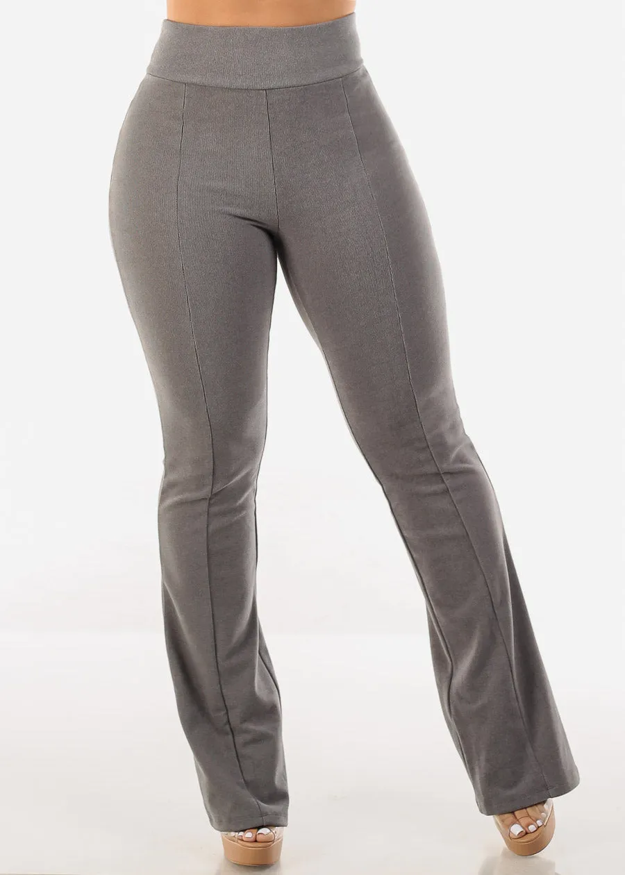 Super High Waist Soft Flared Bootcut Pants Grey sold by Moda