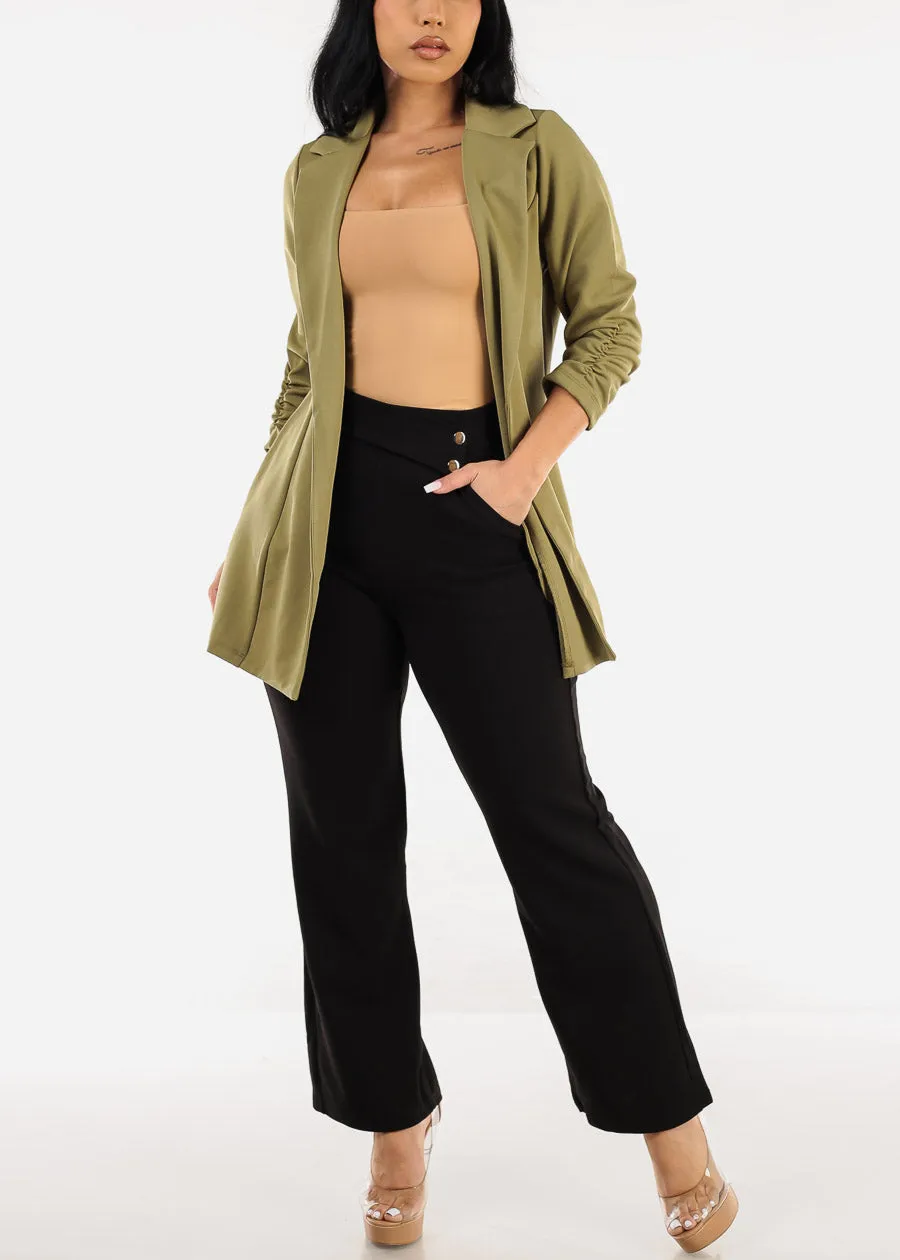 Formal Open Front Quarter Sleeve Blazer Olive sold by Moda product image thumbnail 2