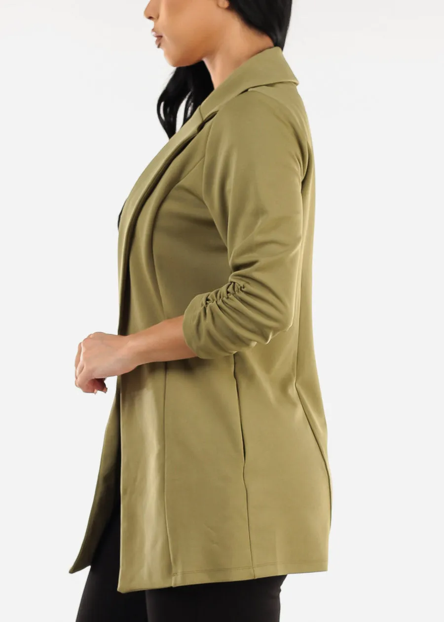 Formal Open Front Quarter Sleeve Blazer Olive sold by Moda product image thumbnail 3