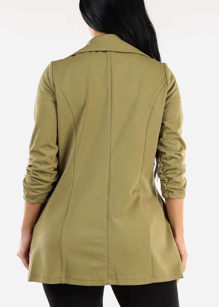 Formal Open Front Quarter Sleeve Blazer Olive sold by Moda product image thumbnail 4
