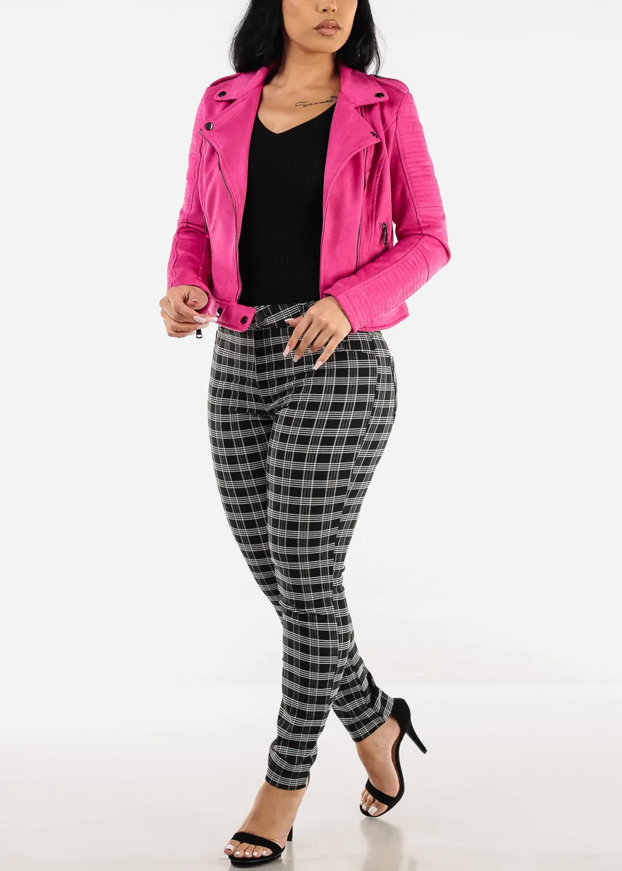 Black Super High Waist Plaid Skinny Pants sold by Moda product image thumbnail 2