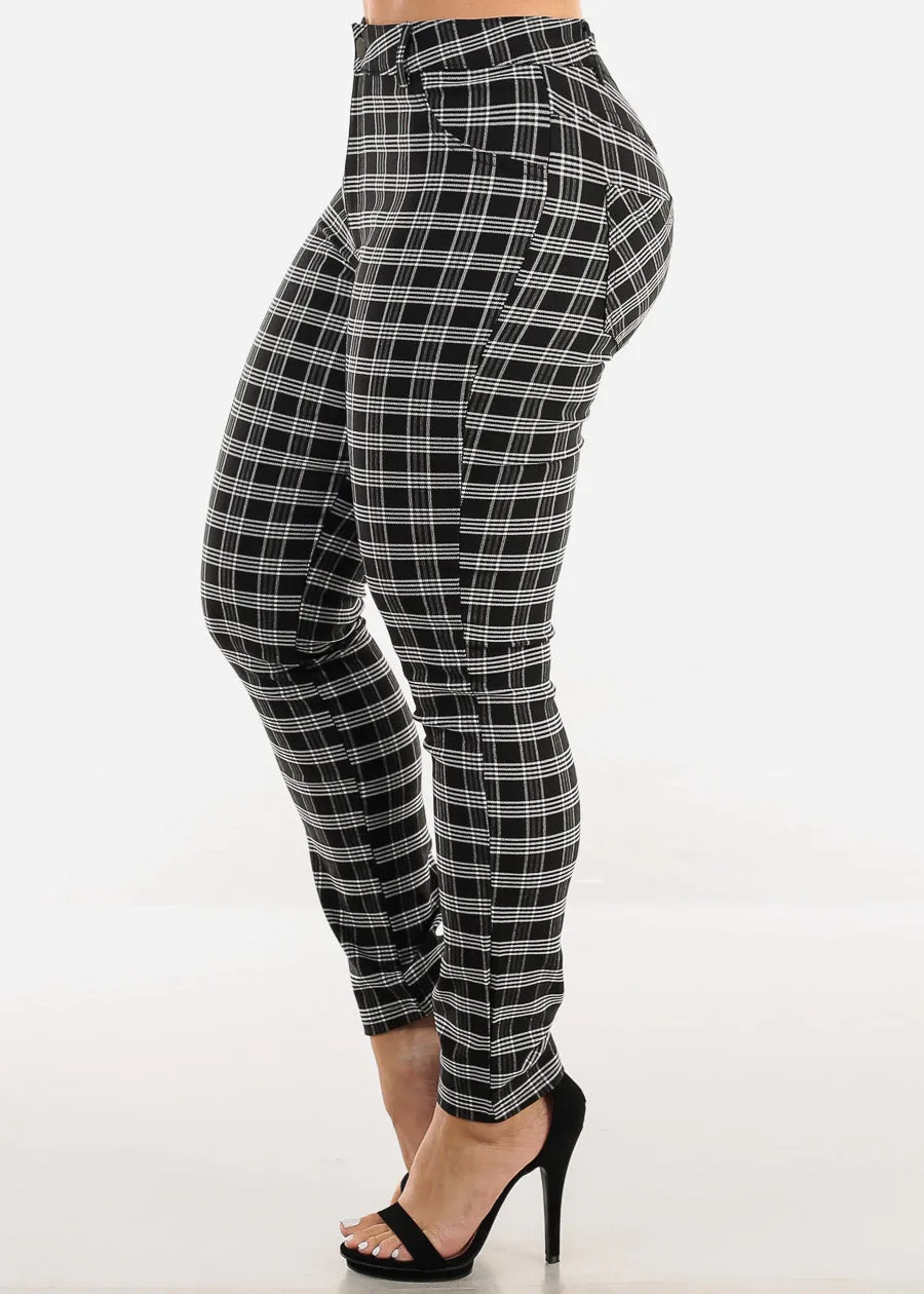 Black Super High Waist Plaid Skinny Pants sold by Moda product image thumbnail 3