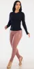 Navy Knit Pleather Skinnies Combo sold by Moda