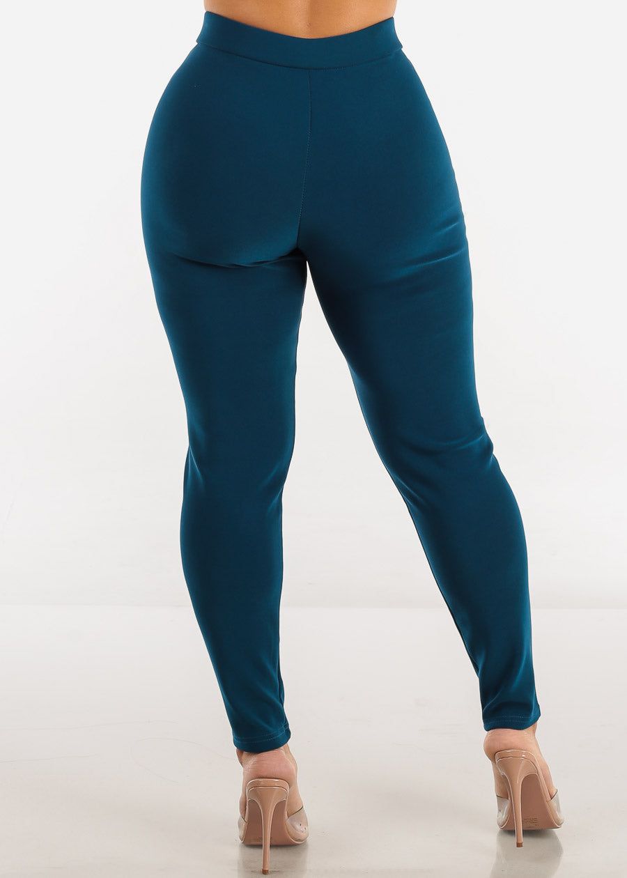 High Waist Teal Dressy Skinny Pants sold by Moda product image thumbnail 4