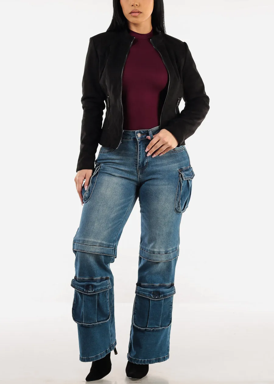 Long Sleeve Mock Neck Thong Bodysuit Dark Purple sold by Moda product image thumbnail 2