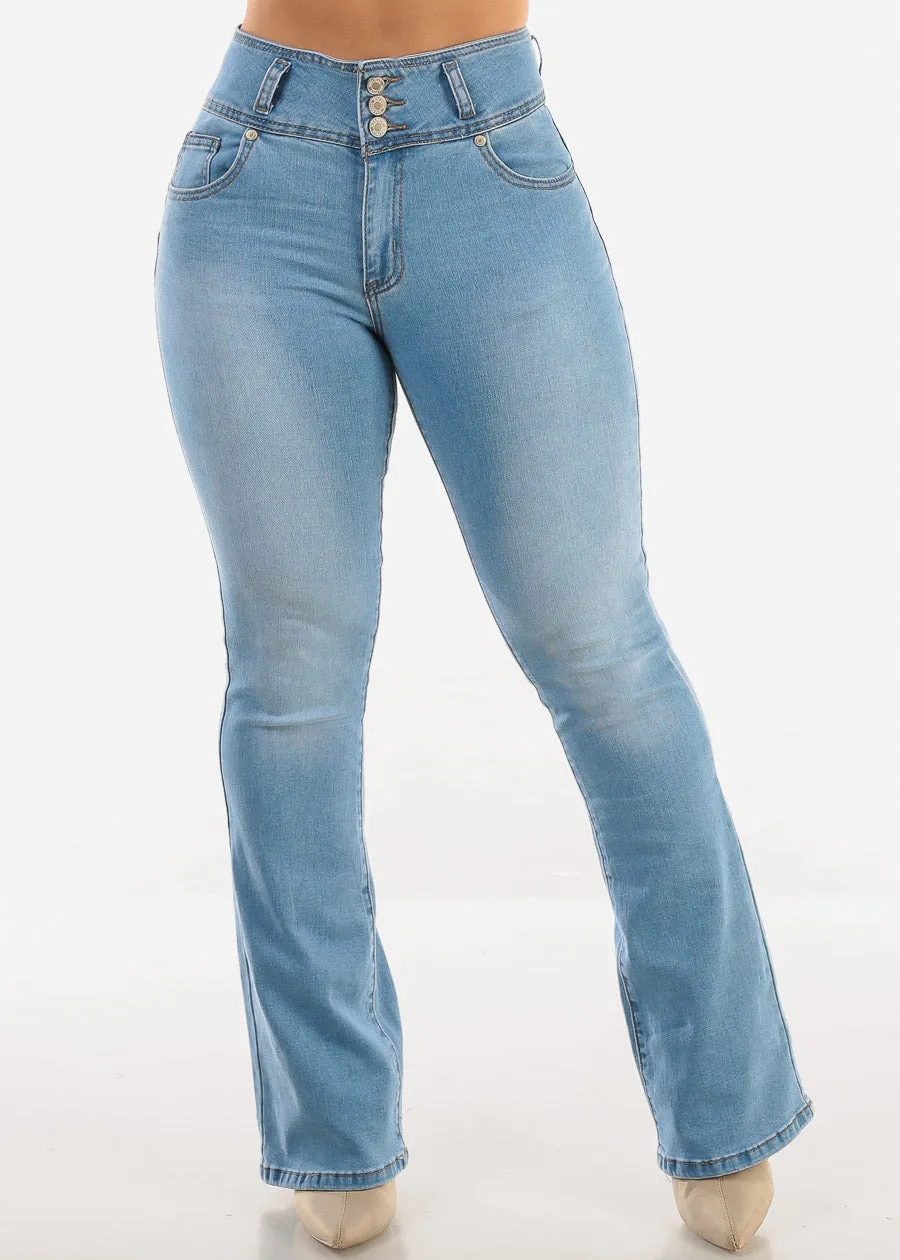 Butt Lift High Waist Stretch Bootcut Jeans Light Blue sold by Moda product image thumbnail 3