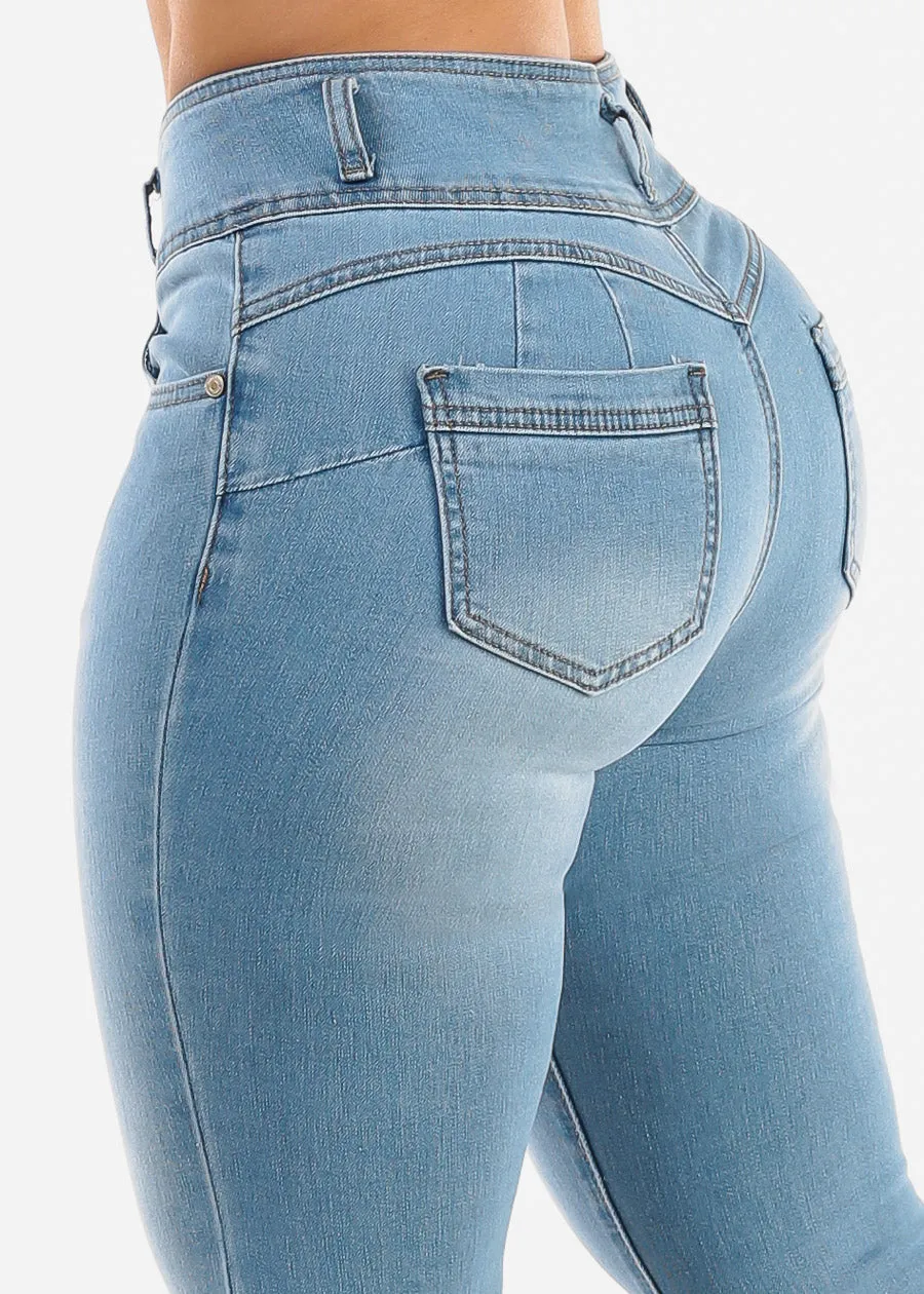 Butt Lift High Waist Stretch Bootcut Jeans Light Blue sold by Moda product image thumbnail 5