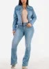 Butt Lift High Waist Stretch Bootcut Jeans Light Blue sold by Moda