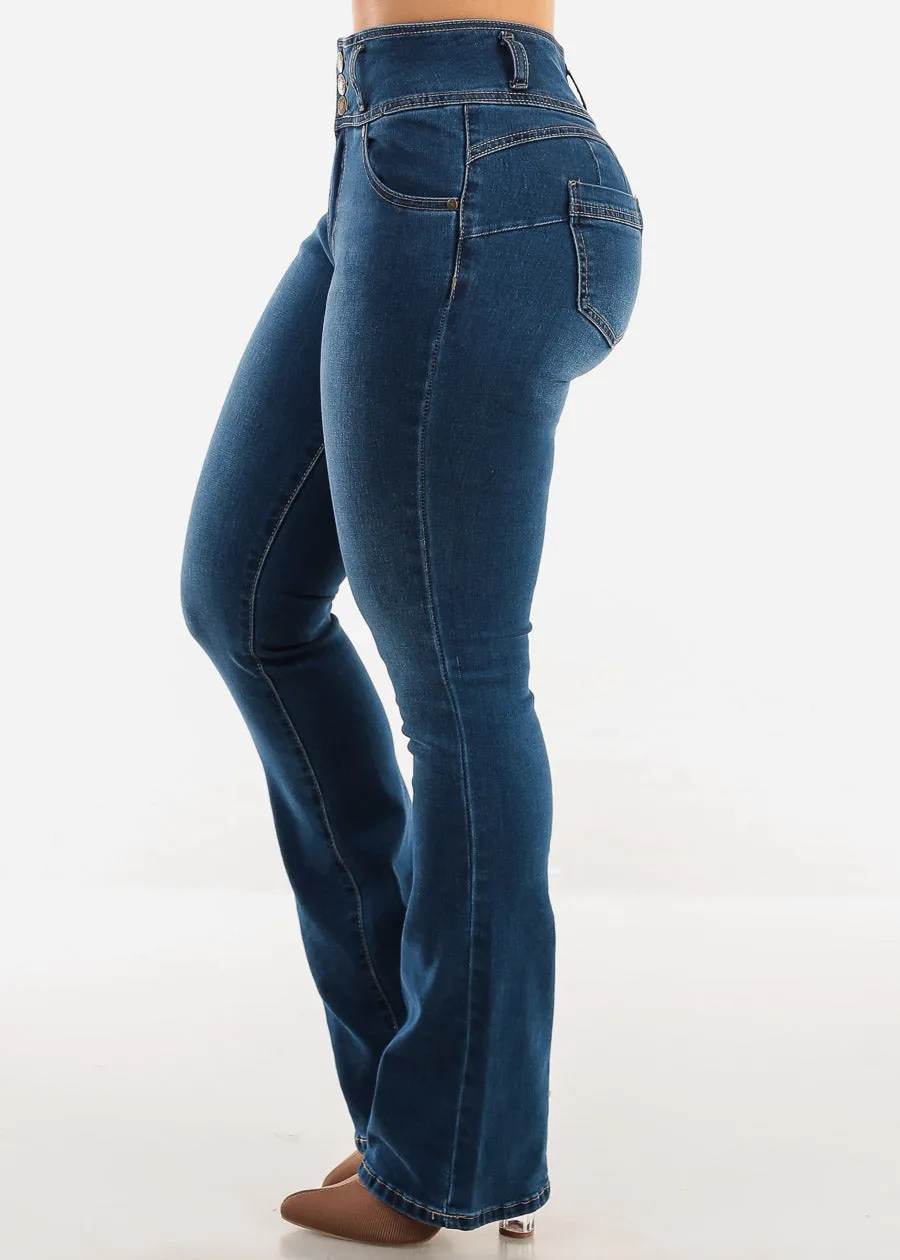 Butt Lift High Waist Med Blue Bootcut Jeans sold by Moda product image thumbnail 4