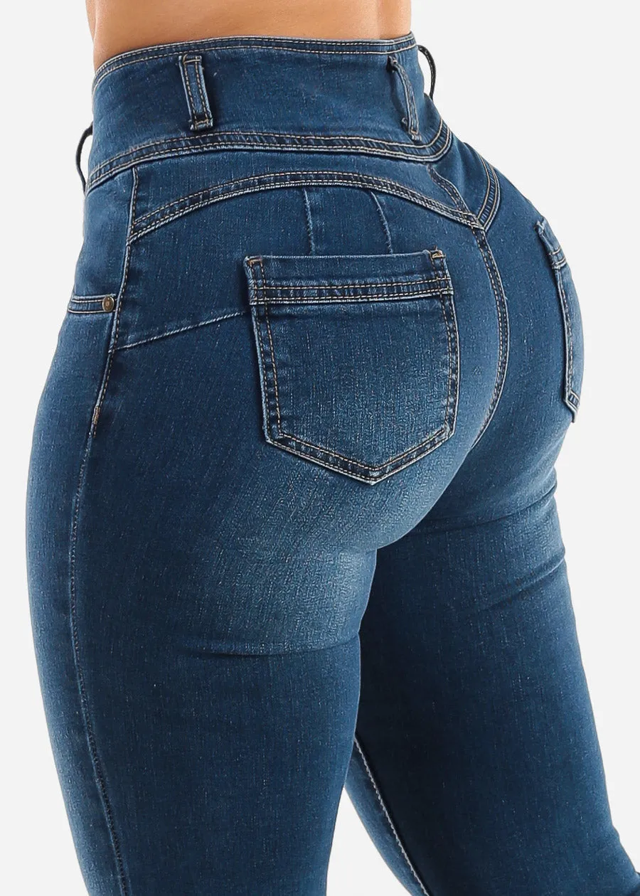 Butt Lift High Waist Med Blue Bootcut Jeans sold by Moda product image thumbnail 5