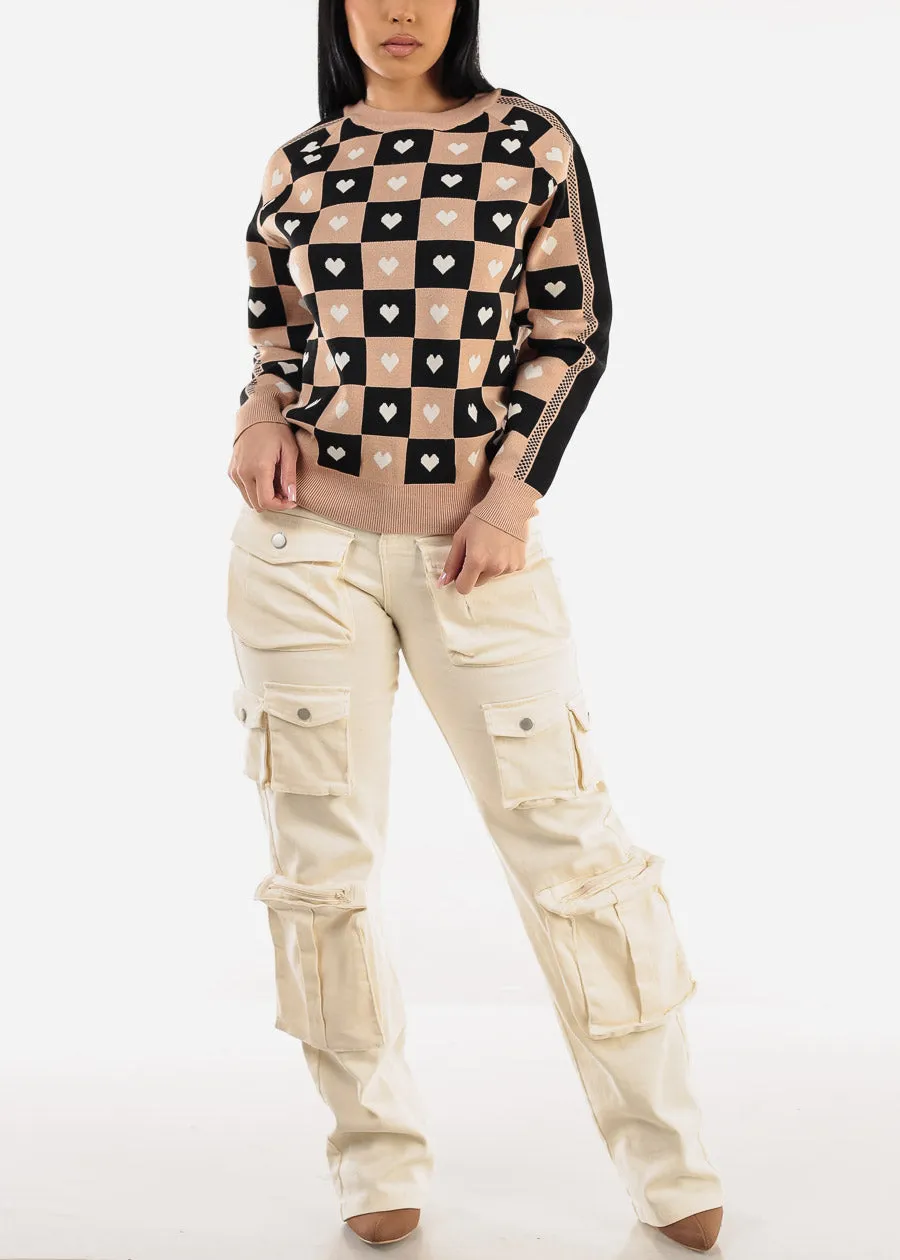 High Waist Utility Cargo Jeans Ivory sold by Moda product image thumbnail 2