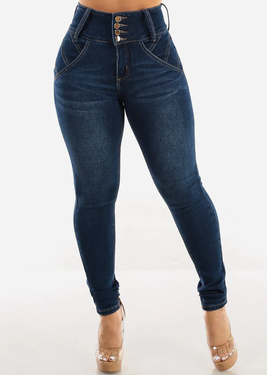 Super High Waist Levantacola Dark Skinny Jeans sold by Moda product image thumbnail 3