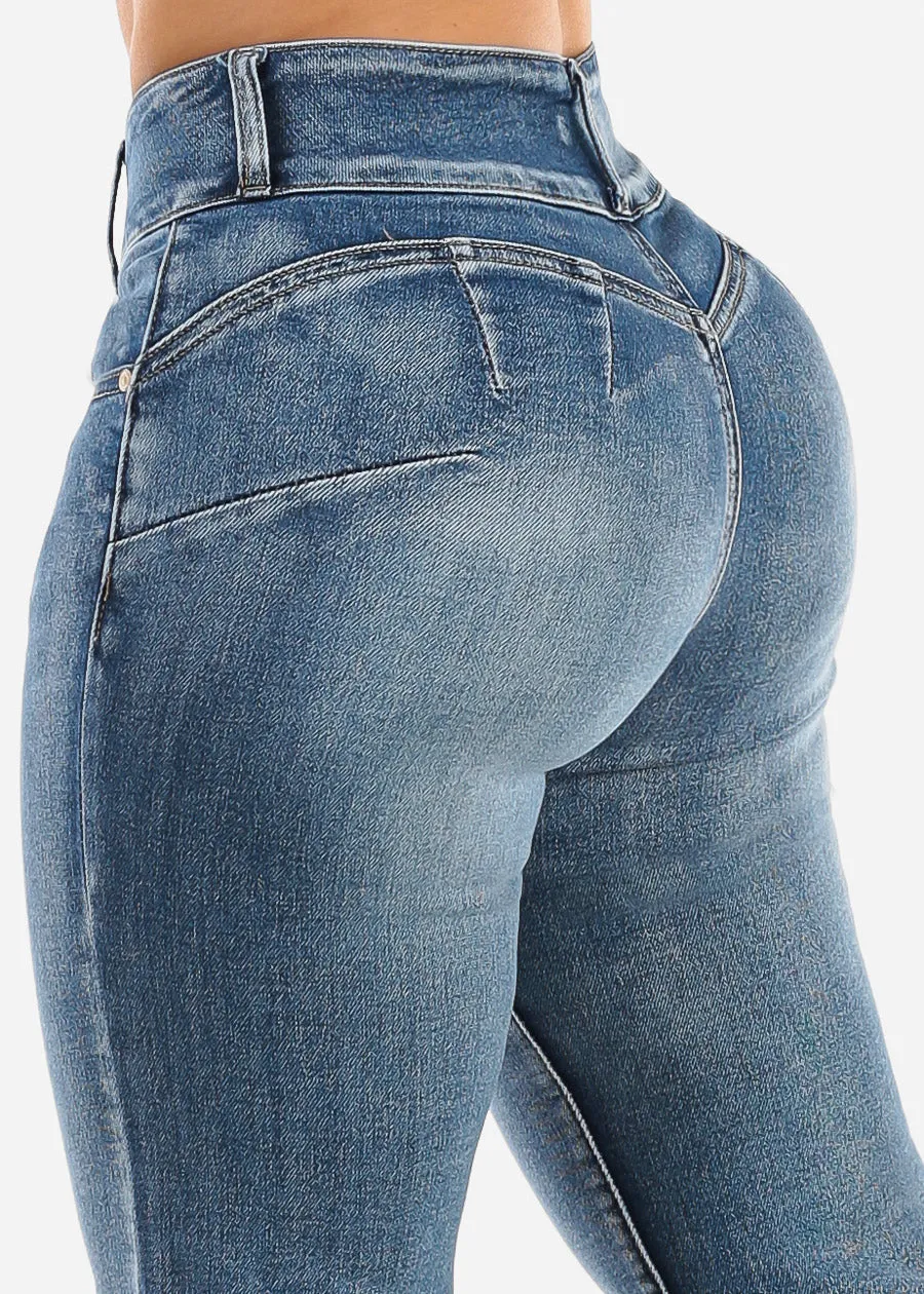 Butt Lift Straight Wide Leg Stretch Jeans Dark Wash sold by Moda product image thumbnail 5