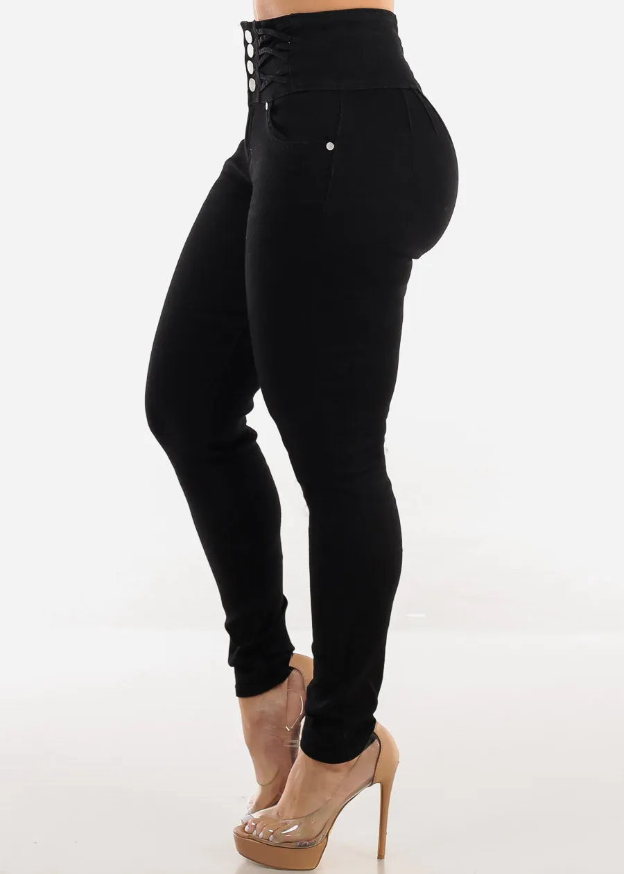 Super High Waist Black Butt Lifting Skinny Jeans sold by Moda product image thumbnail 4