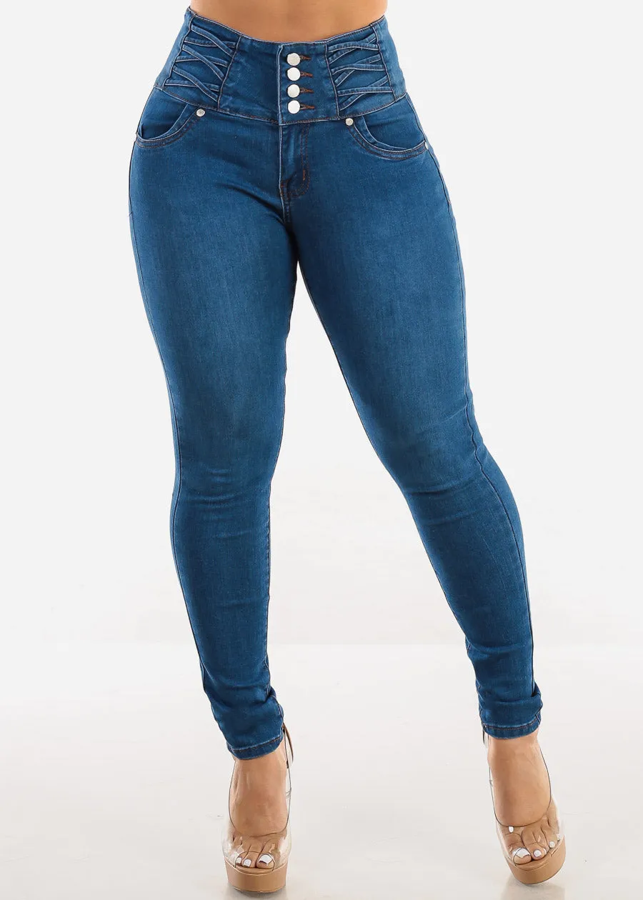 Levantacola High Waist Indigo Skinny Jeans sold by Moda product image thumbnail 3