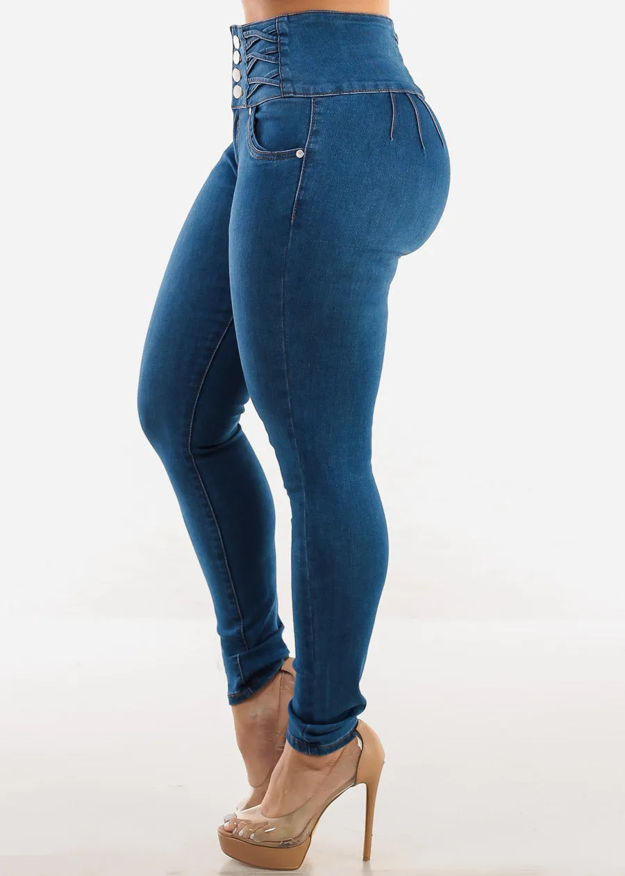 Levantacola High Waist Indigo Skinny Jeans sold by Moda product image thumbnail 4