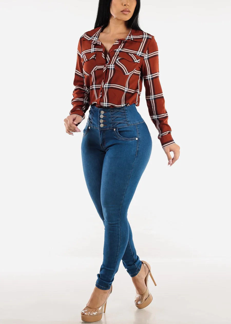 Levantacola High Waist Indigo Skinny Jeans sold by Moda product image thumbnail 2