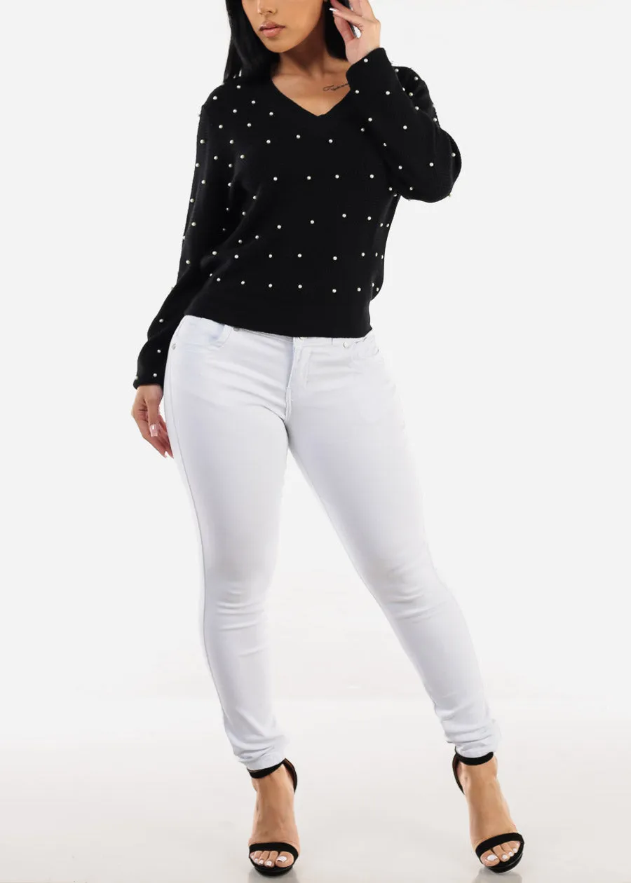 White Levantacola High Waist Skinny Jeans sold by Moda product image thumbnail 2