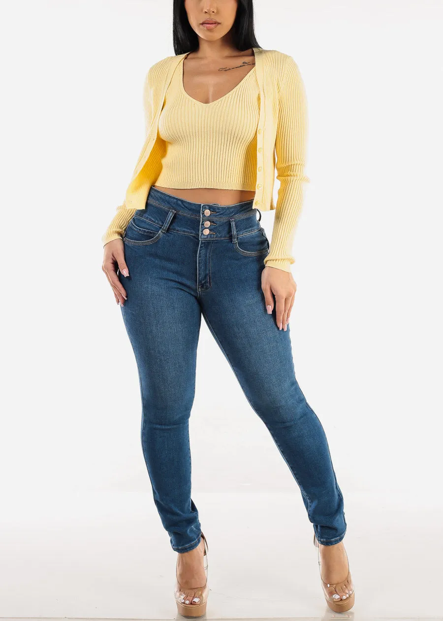Butt Lift High Waist Stretch Skinny Jeans Med Wash sold by Moda product image thumbnail 2