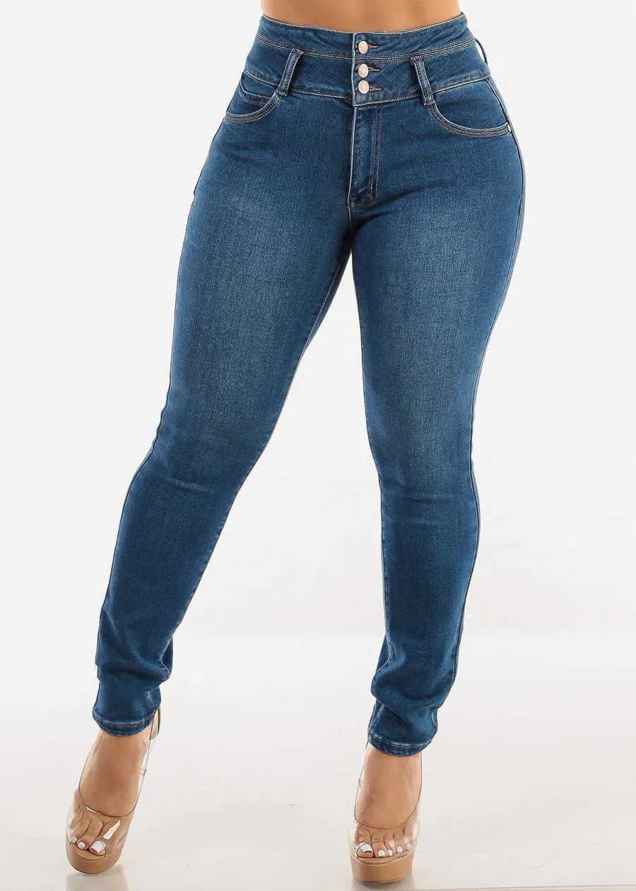 Butt Lift High Waist Stretch Skinny Jeans Med Wash sold by Moda product image thumbnail 3