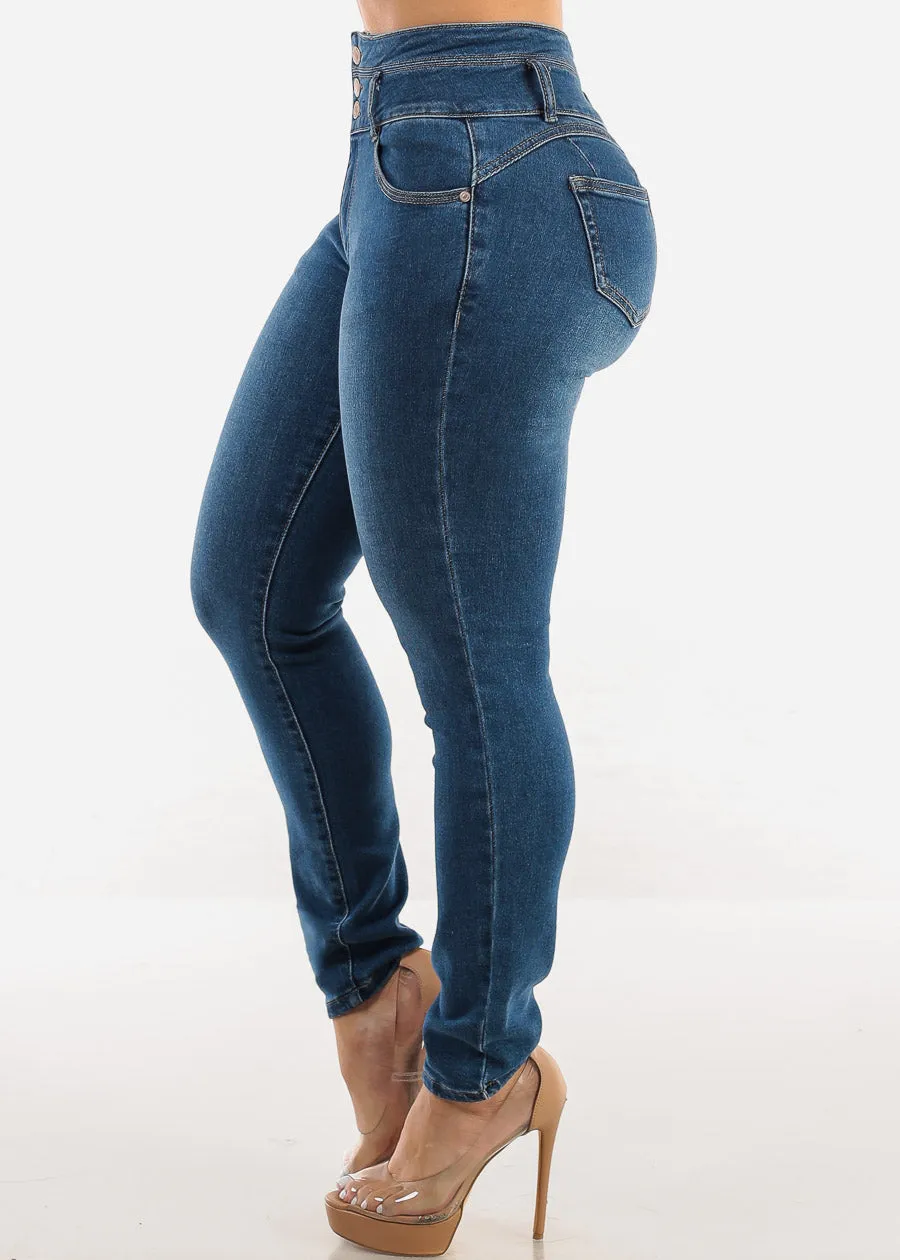 Butt Lift High Waist Stretch Skinny Jeans Med Wash sold by Moda product image thumbnail 4