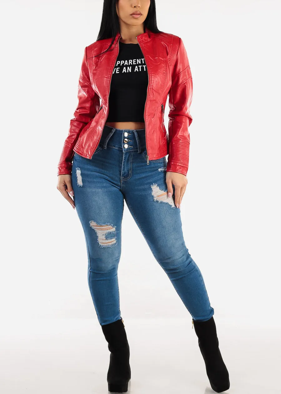 Butt Lift Super High Waist Ripped Skinny Jeans Med Blue sold by Moda product image thumbnail 2