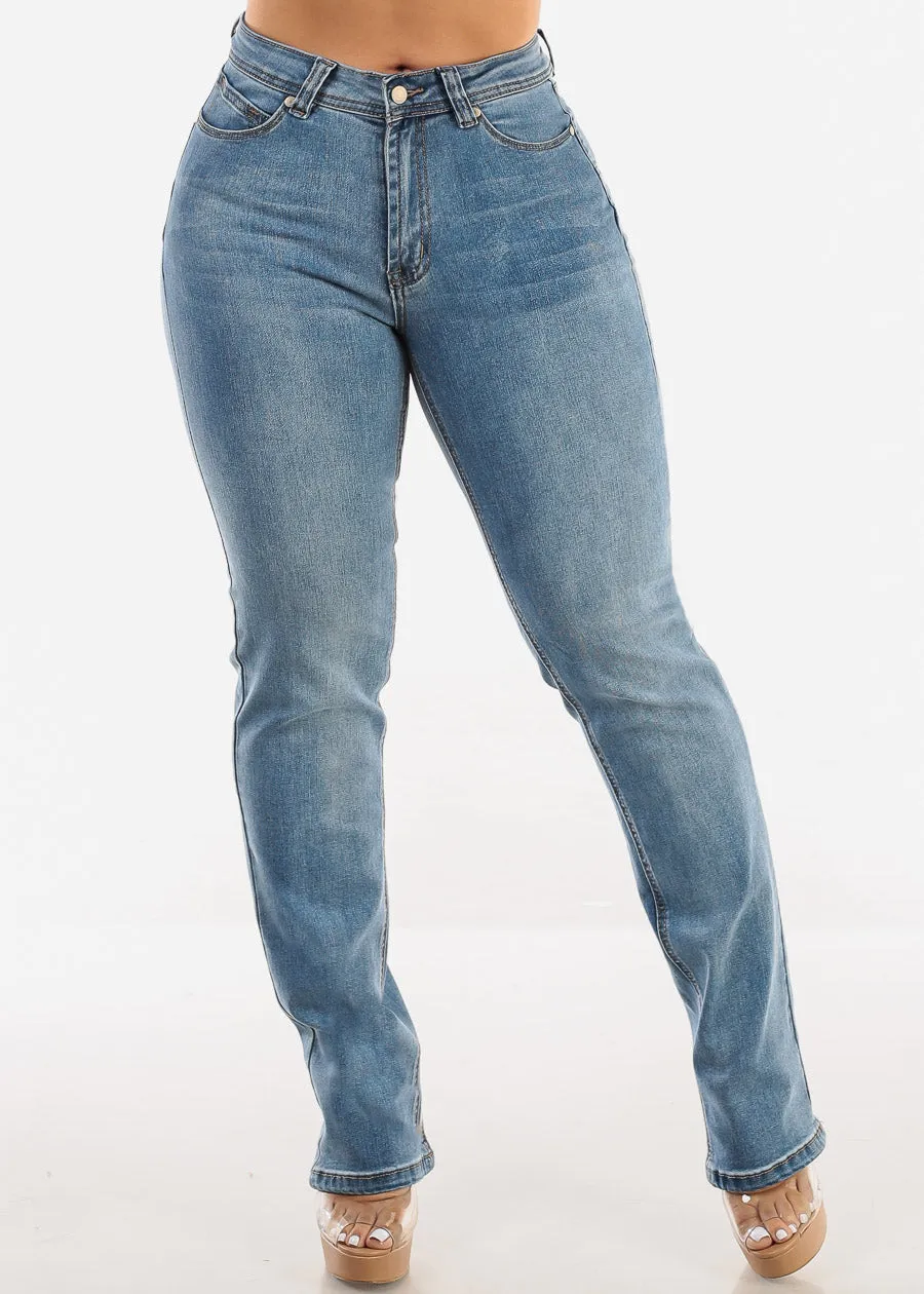 Butt Lift Mid Rise Stretch Straight Leg Jeans Light Acid Wash sold by Moda product image thumbnail 3