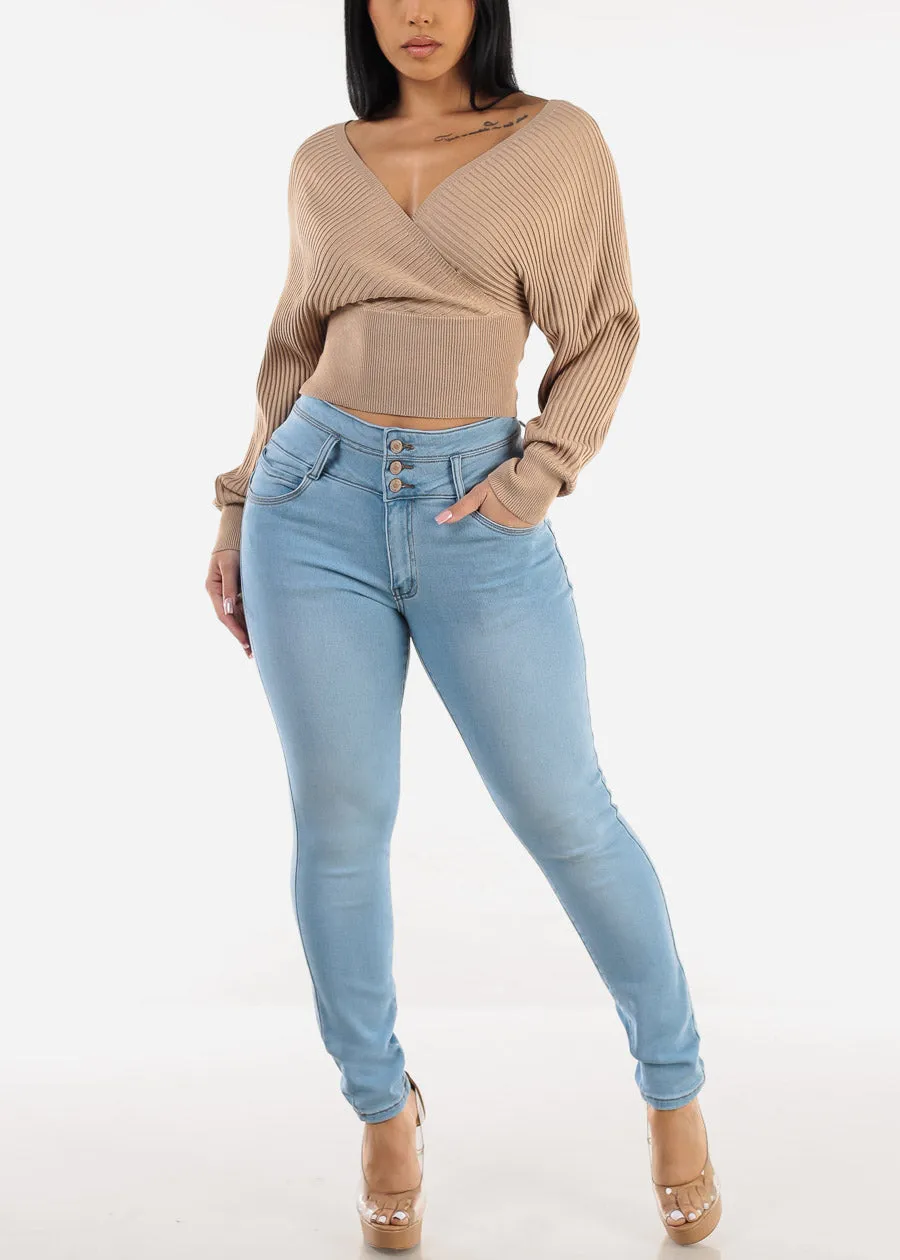 Butt Lift High Waist Stretch Skinny Jeans Light Wash sold by Moda product image thumbnail 2