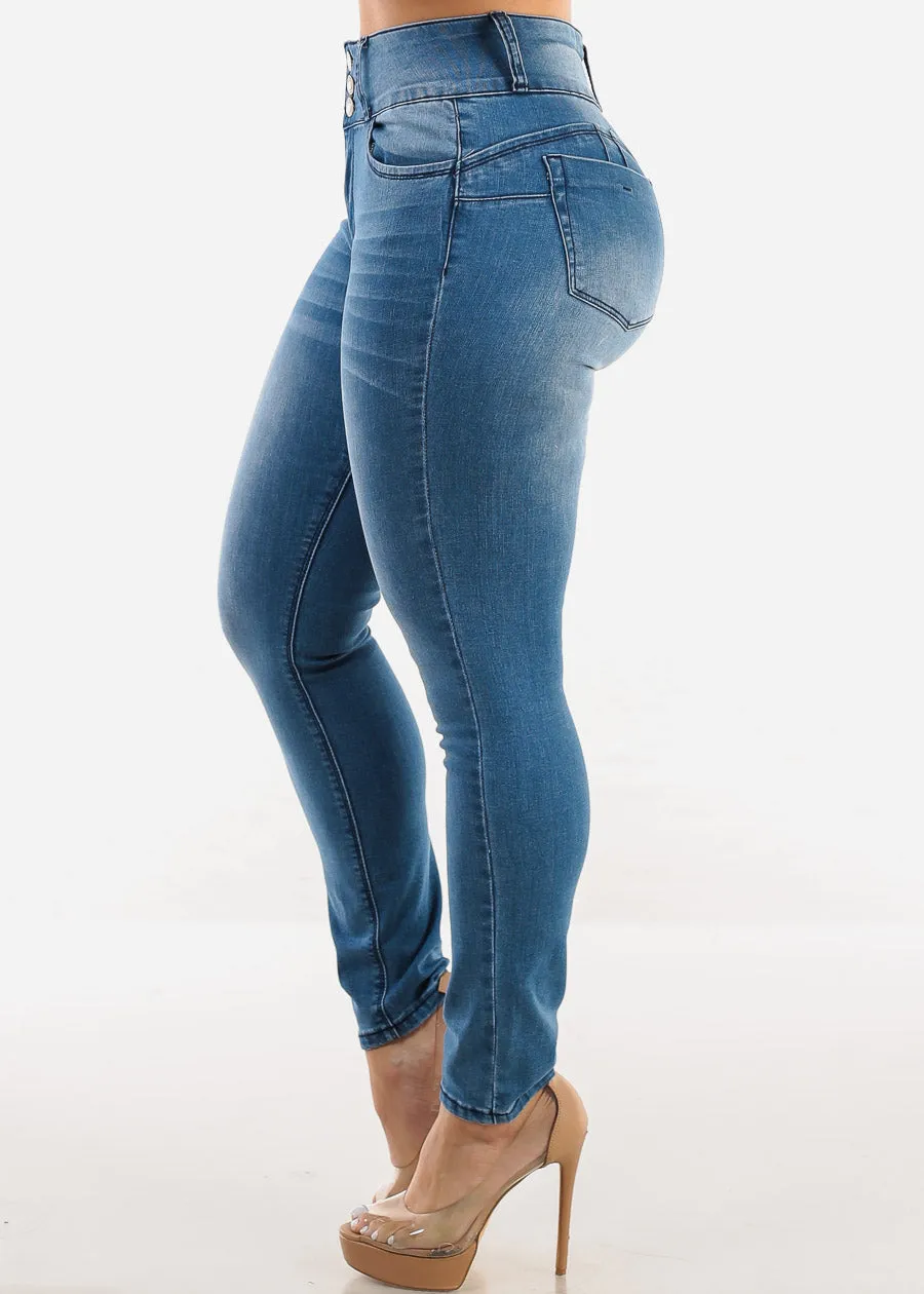 Butt Lift High Waist Skinny Jeans Blue Wash sold by Moda product image thumbnail 4