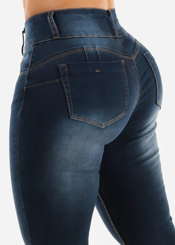 Butt Lift High Waist Skinny Jeans Dark Wash sold by Moda