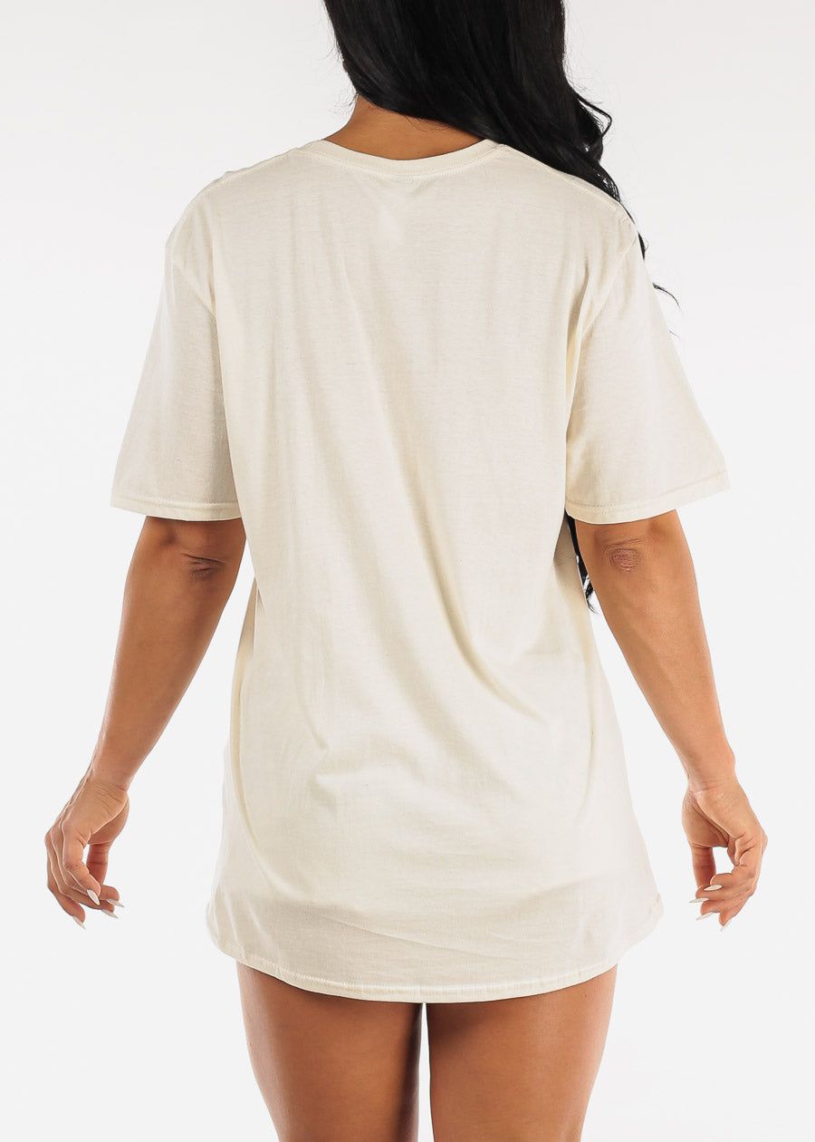 Beige Vintage Graphic Oversize Short Sleeve Tee sold by Moda product image thumbnail 4