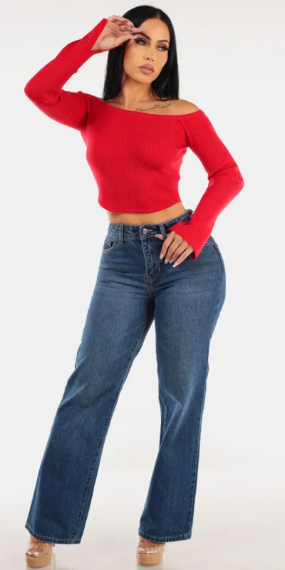 Red Cotton Denim Set sold by Moda