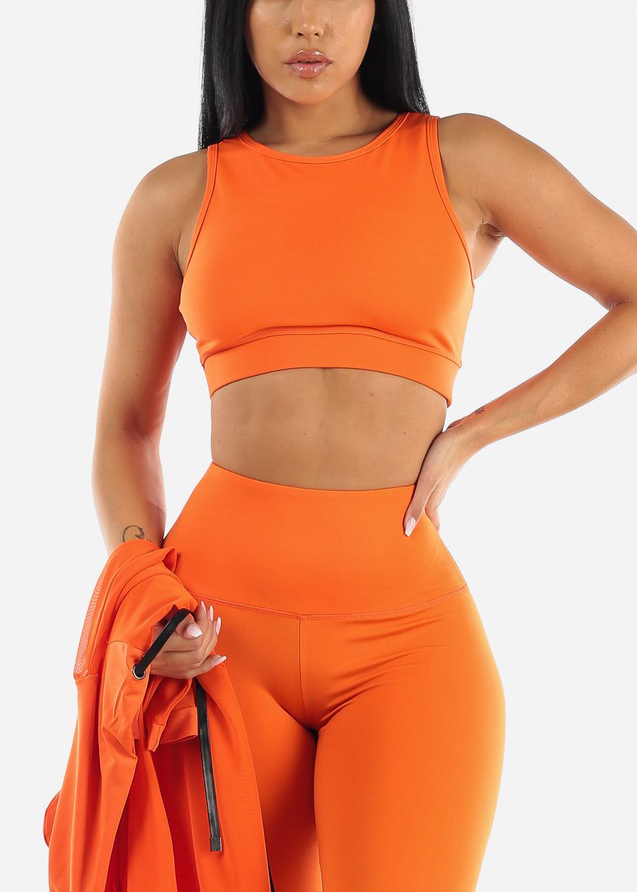 Activewear Sleeveless Sports Bra Orange sold by Moda