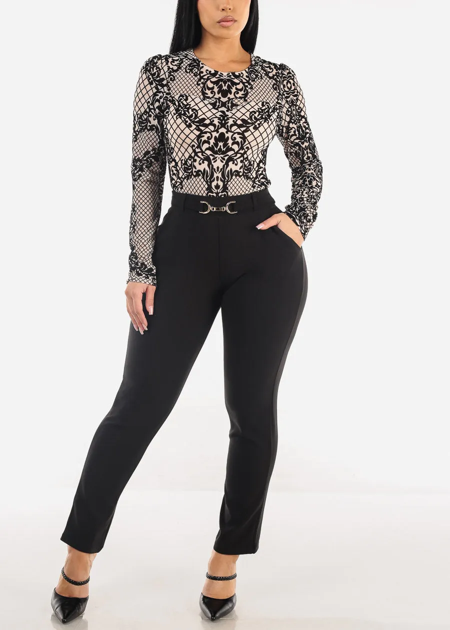 Super High Waist Straight Dressy Ankle Pants Black sold by Moda product image thumbnail 2