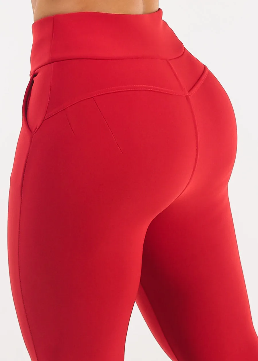 Butt Lift High Waist Skinny Ankle Pants Red sold by Moda