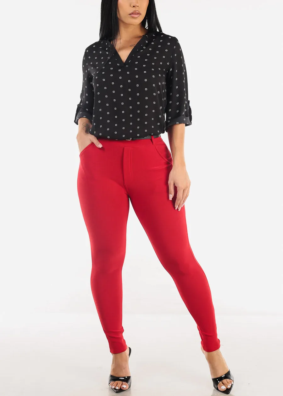 Black Quarter Sleeve V-Neck Printed Blouse sold by Moda product image thumbnail 2