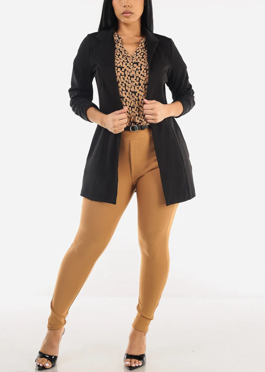 Short Sleeve V-Neck Printed Blouse Camel sold by Moda product image thumbnail 2