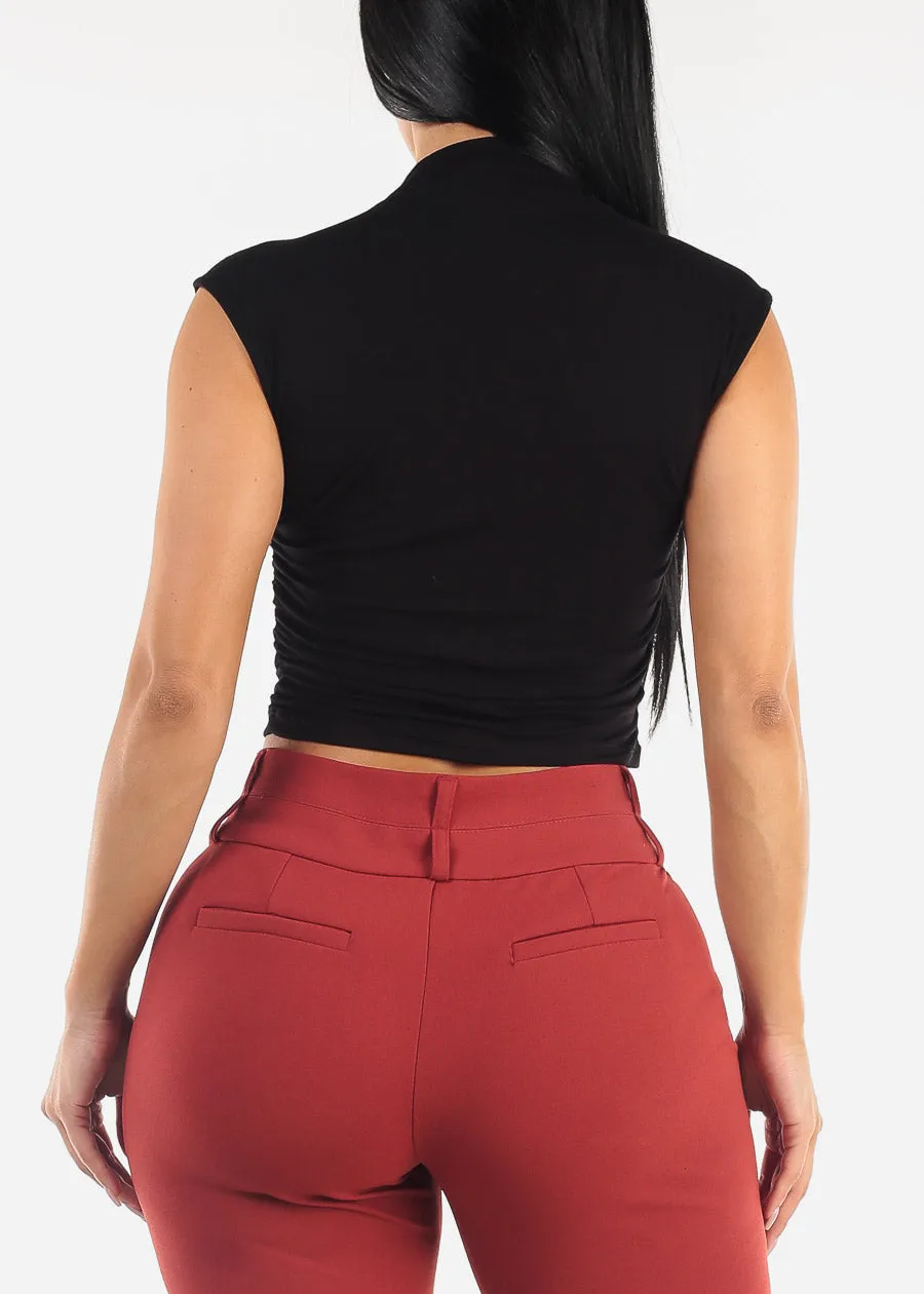 Sleeveless Black Mock Neck Top sold by Moda product image thumbnail 4