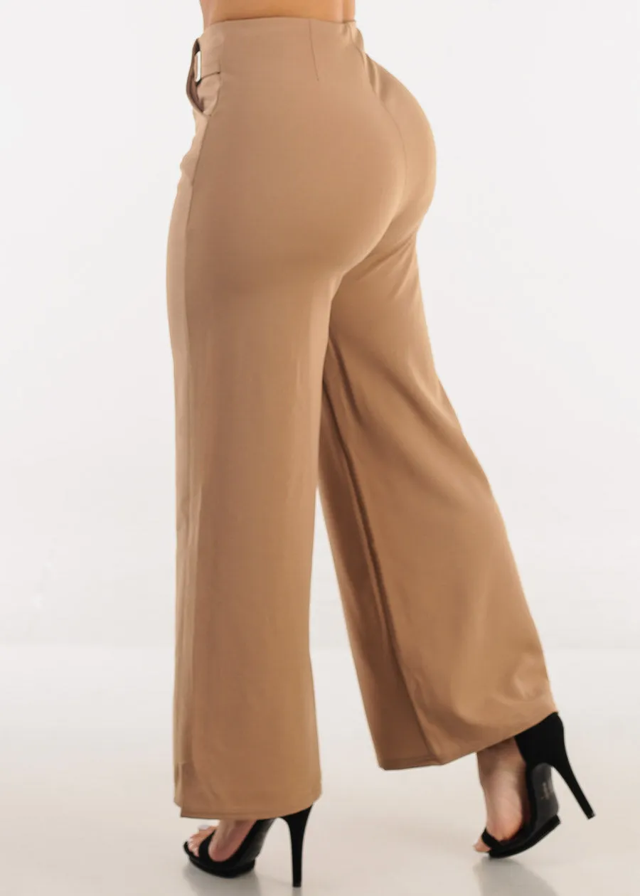 Super High Waist Wide Leg Dressy Pants Taupe sold by Moda product image thumbnail 4