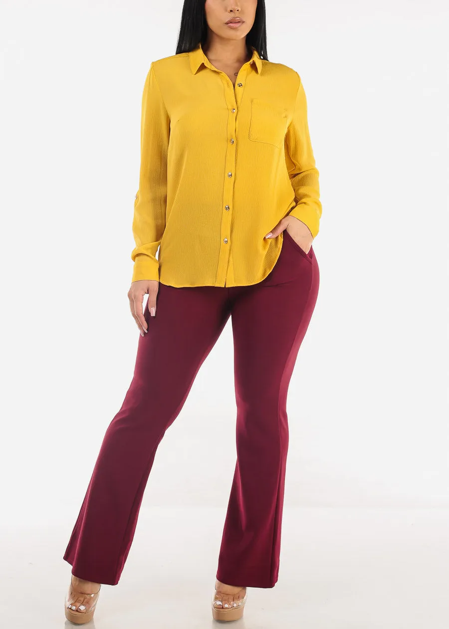 Long Sleeve Button Down Blouse Yellow sold by Moda product image thumbnail 2