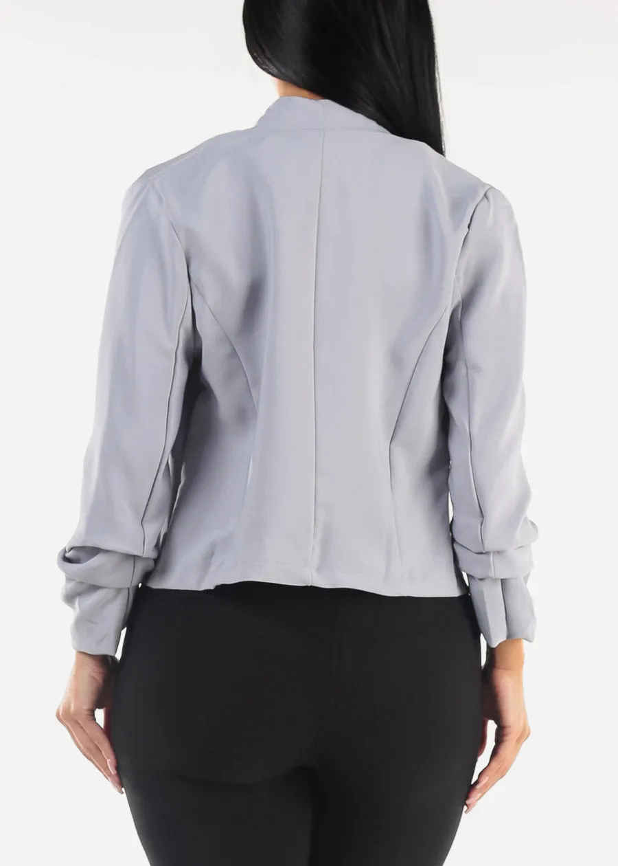 Quarter Sleeve Open Front Blazer Light Blue sold by Moda product image thumbnail 5