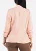 Open Front Ruched Quarter Sleeve Blazer Pink sold by Moda