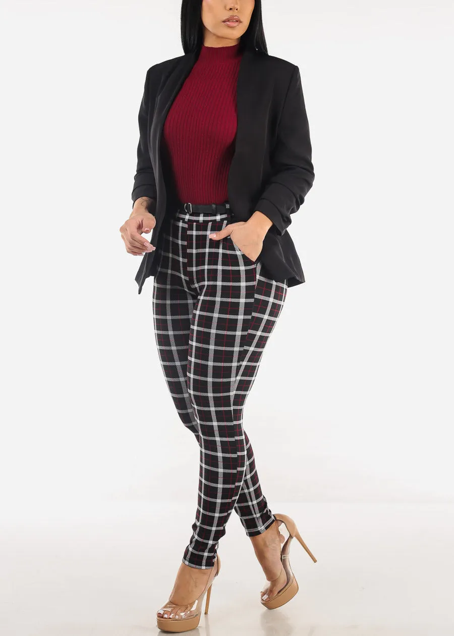 Open Front Ruched Quarter Sleeve Black Blazer sold by Moda product image thumbnail 2