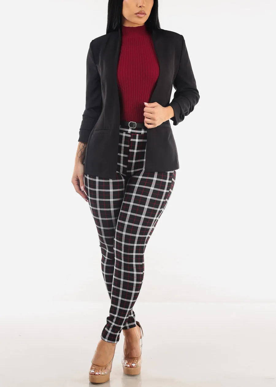 Long Sleeve Mock Neck Ribbed Sweater Burgundy sold by Moda product image thumbnail 2