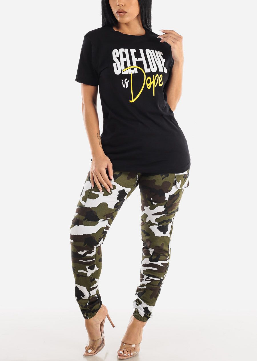 Black Short Sleeve Self Love Is Dope Graphic Tee sold by Moda product image thumbnail 2