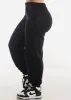 High Waisted Black Fleece Jogger Pants sold by Moda