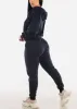 High Waist Fleece Jogger Pants Navy w Pockets sold by Moda