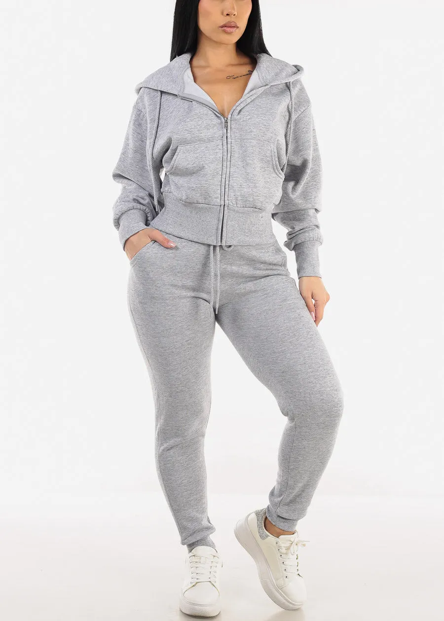 Oversized Fleece Zip Up Hoodie Grey sold by Moda product image thumbnail 2